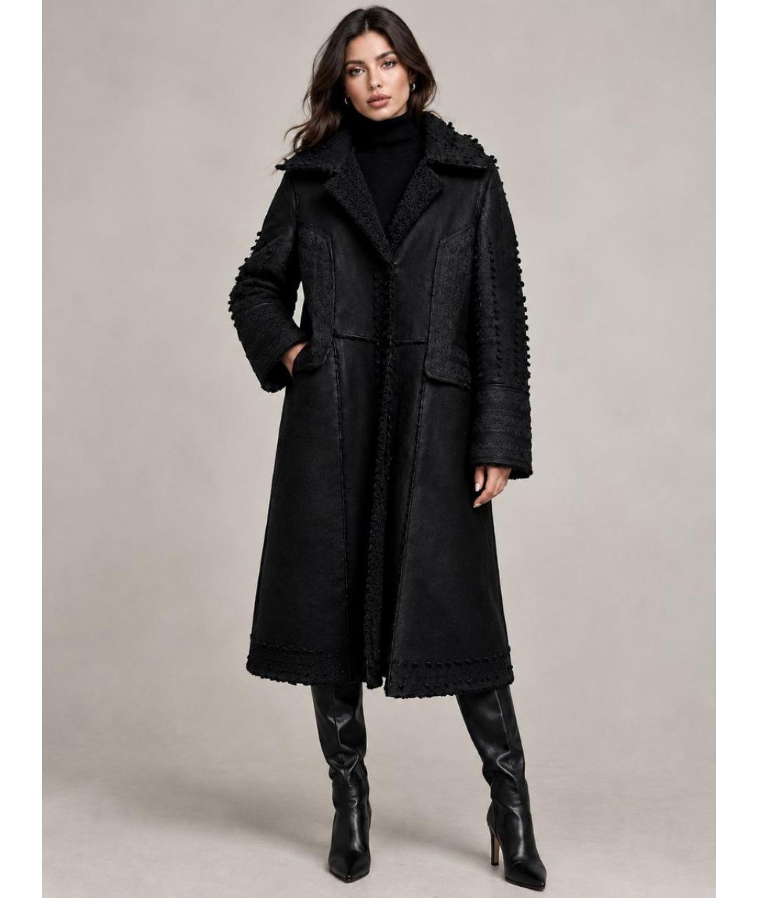 ERMANNO SCERVINO Черная меховая дубленка, фото 9