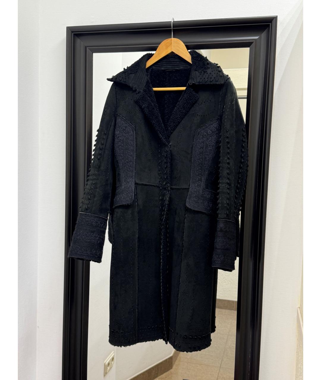 ERMANNO SCERVINO Черная меховая дубленка, фото 10