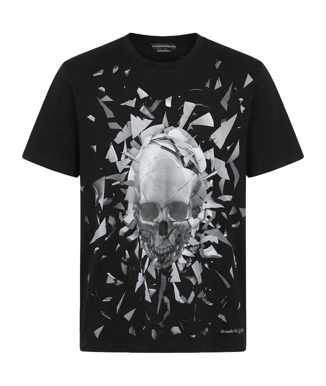 ALEXANDER MCQUEEN Черная хлопковая футболка, фото 1