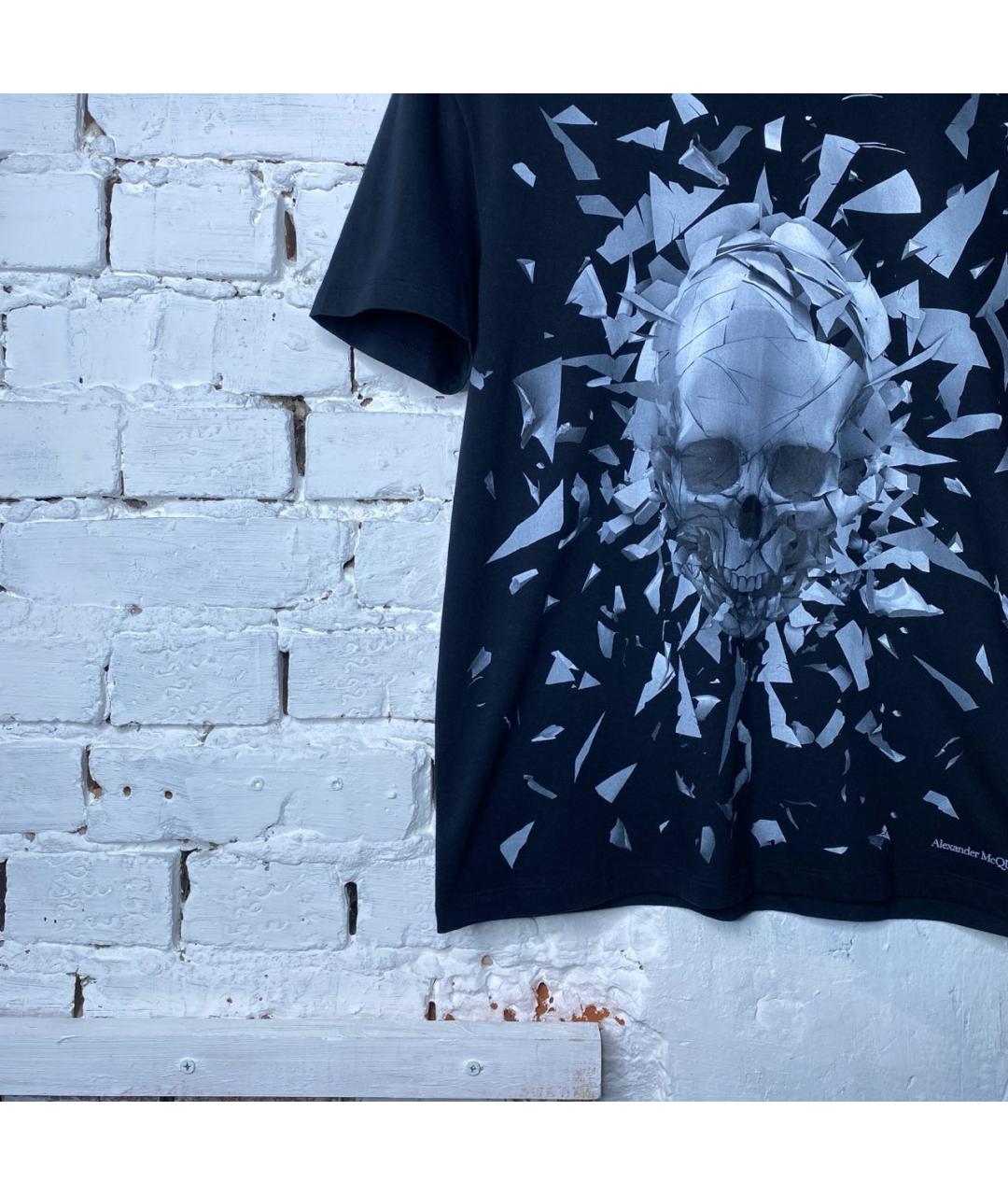 ALEXANDER MCQUEEN Черная хлопковая футболка, фото 4