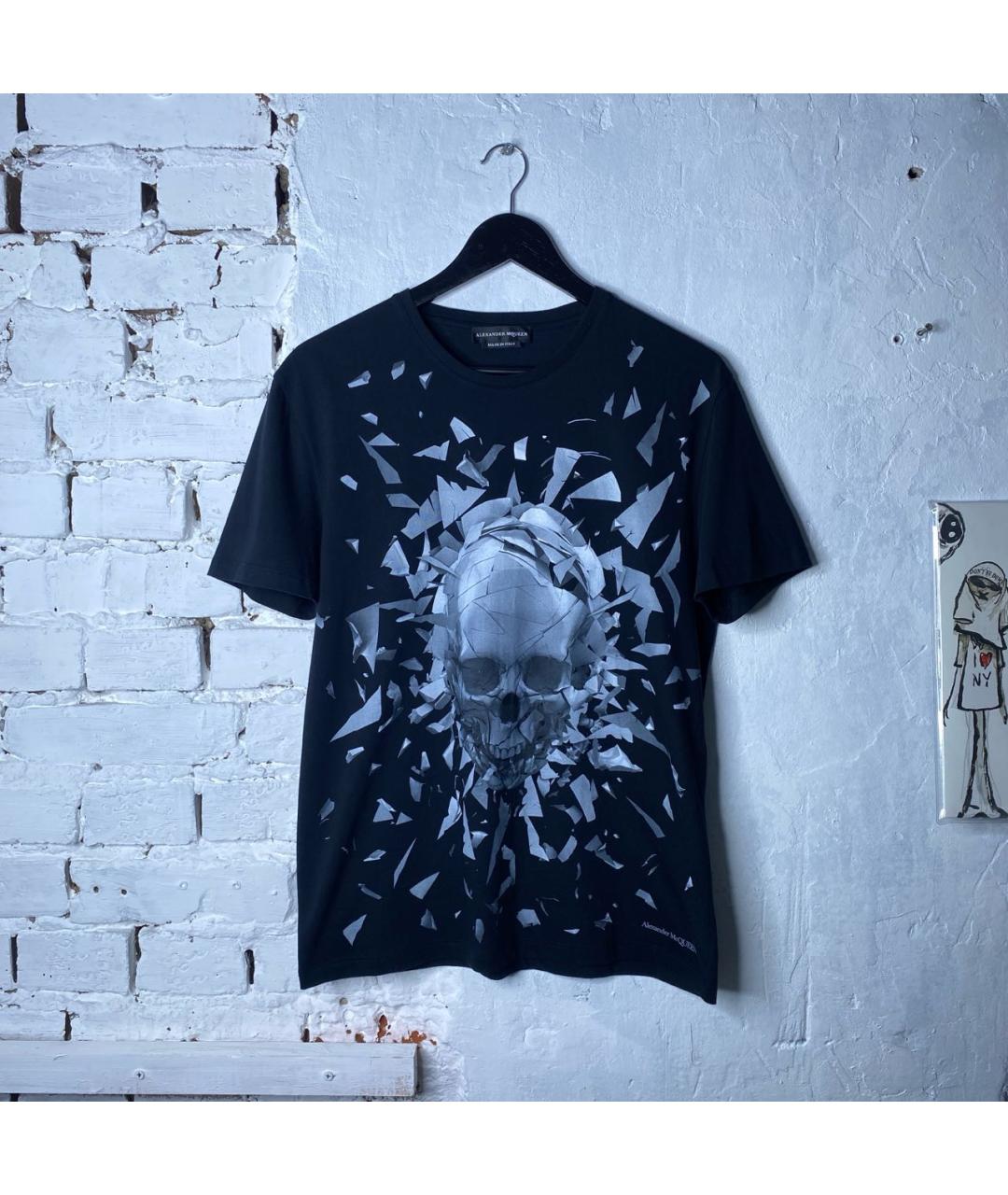 ALEXANDER MCQUEEN Черная хлопковая футболка, фото 7