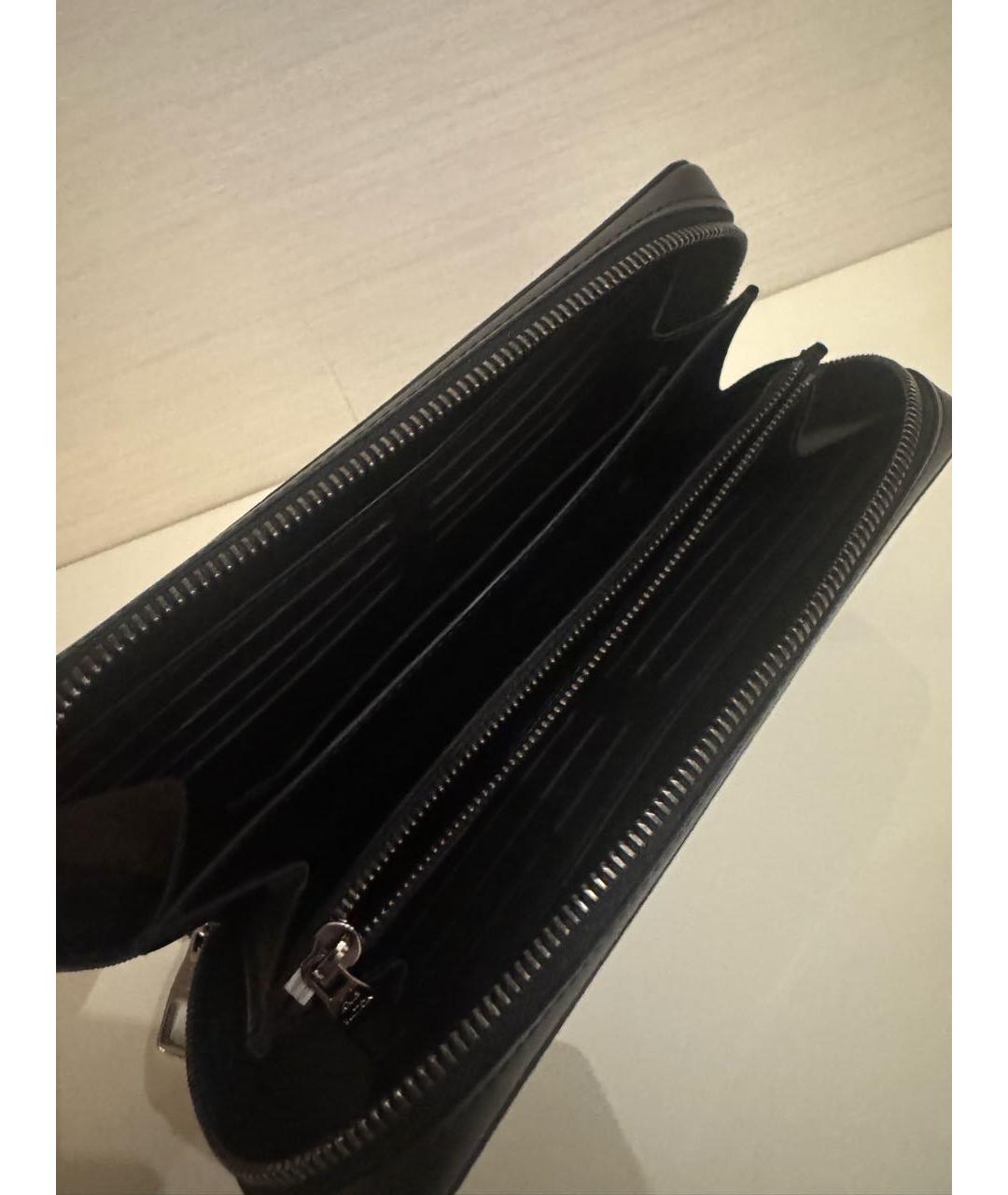 LOUIS VUITTON Антрацитовый кожаный кошелек, фото 3