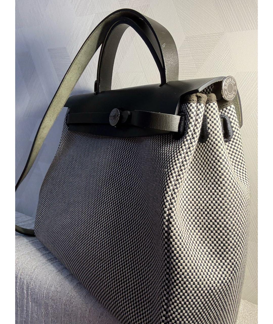 HERMES Серая жаккардовая сумка через плечо, фото 2