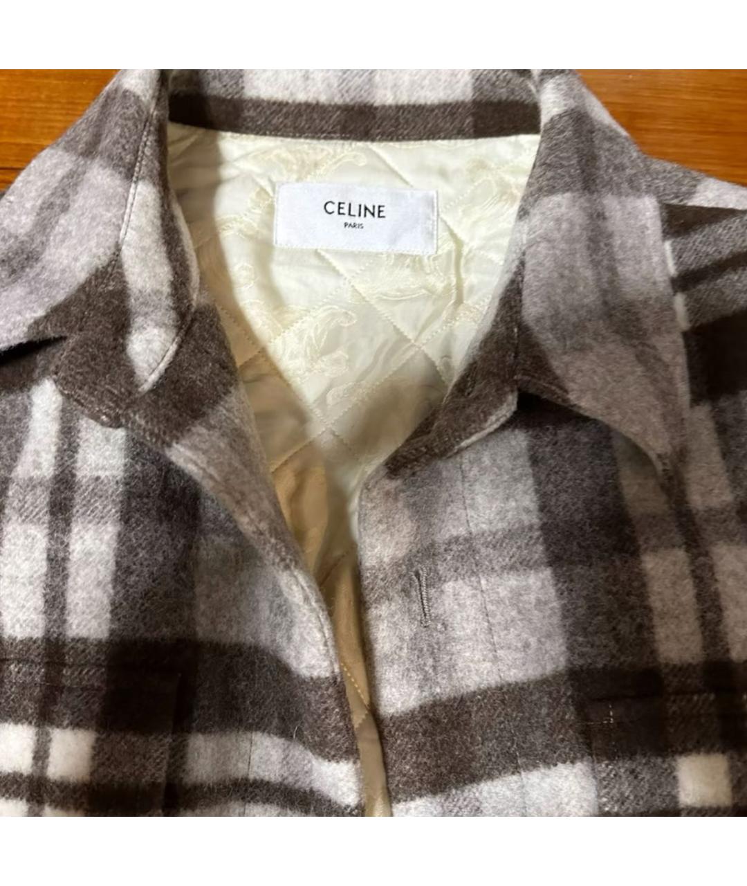 CELINE Бежевое шерстяное пальто, фото 4
