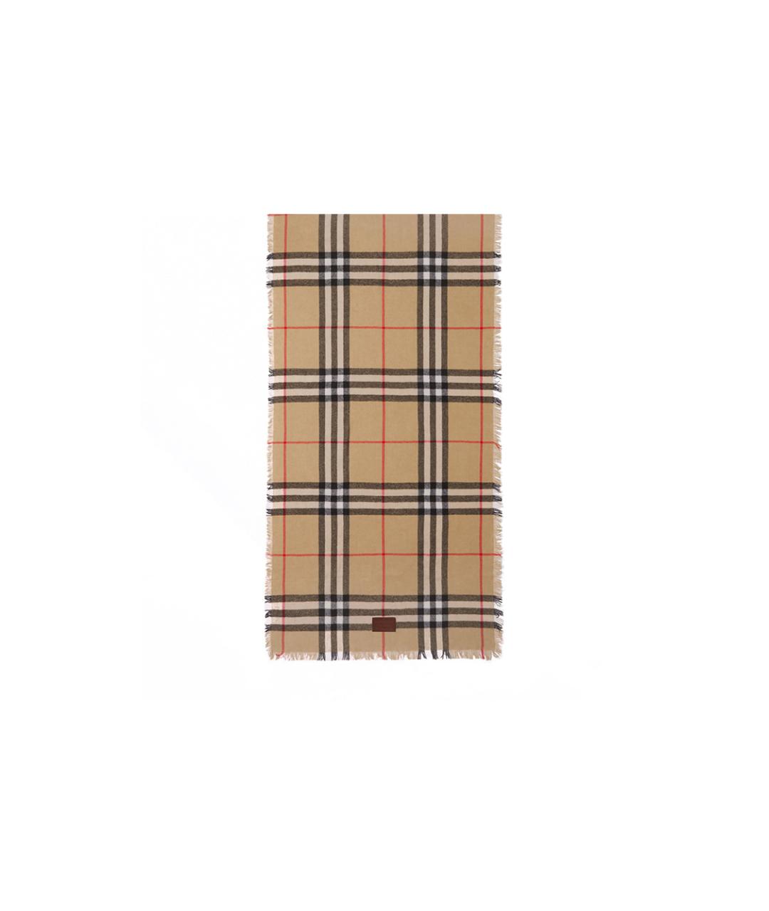 BURBERRY Бежевый кашемировый шарф, фото 2