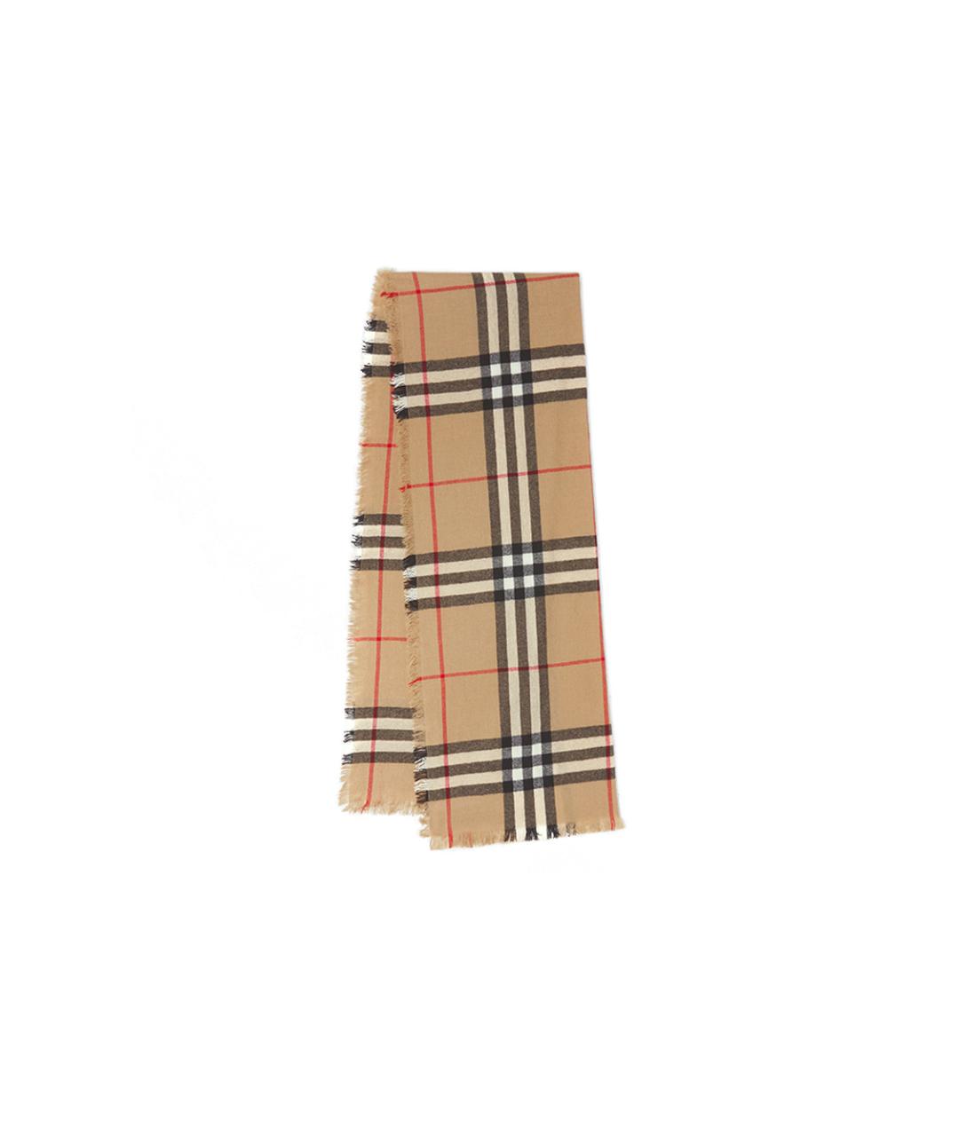 BURBERRY Бежевый кашемировый шарф, фото 4