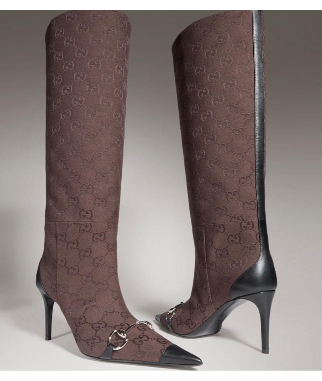GUCCI Коричневые сапоги, фото 2
