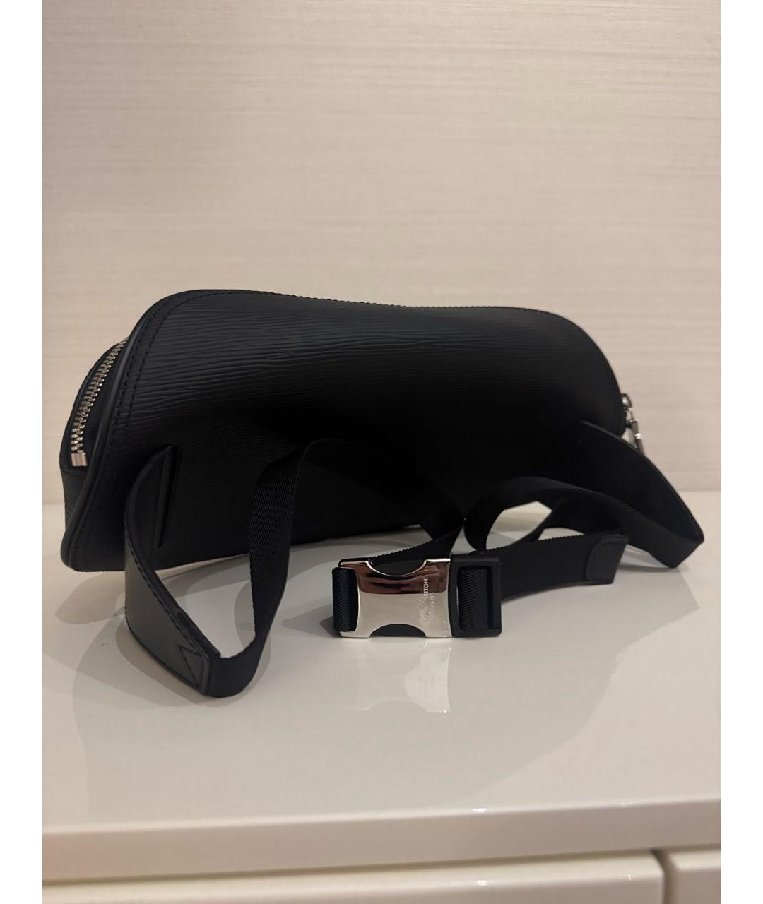 LOUIS VUITTON Черная кожаная поясная сумка, фото 3