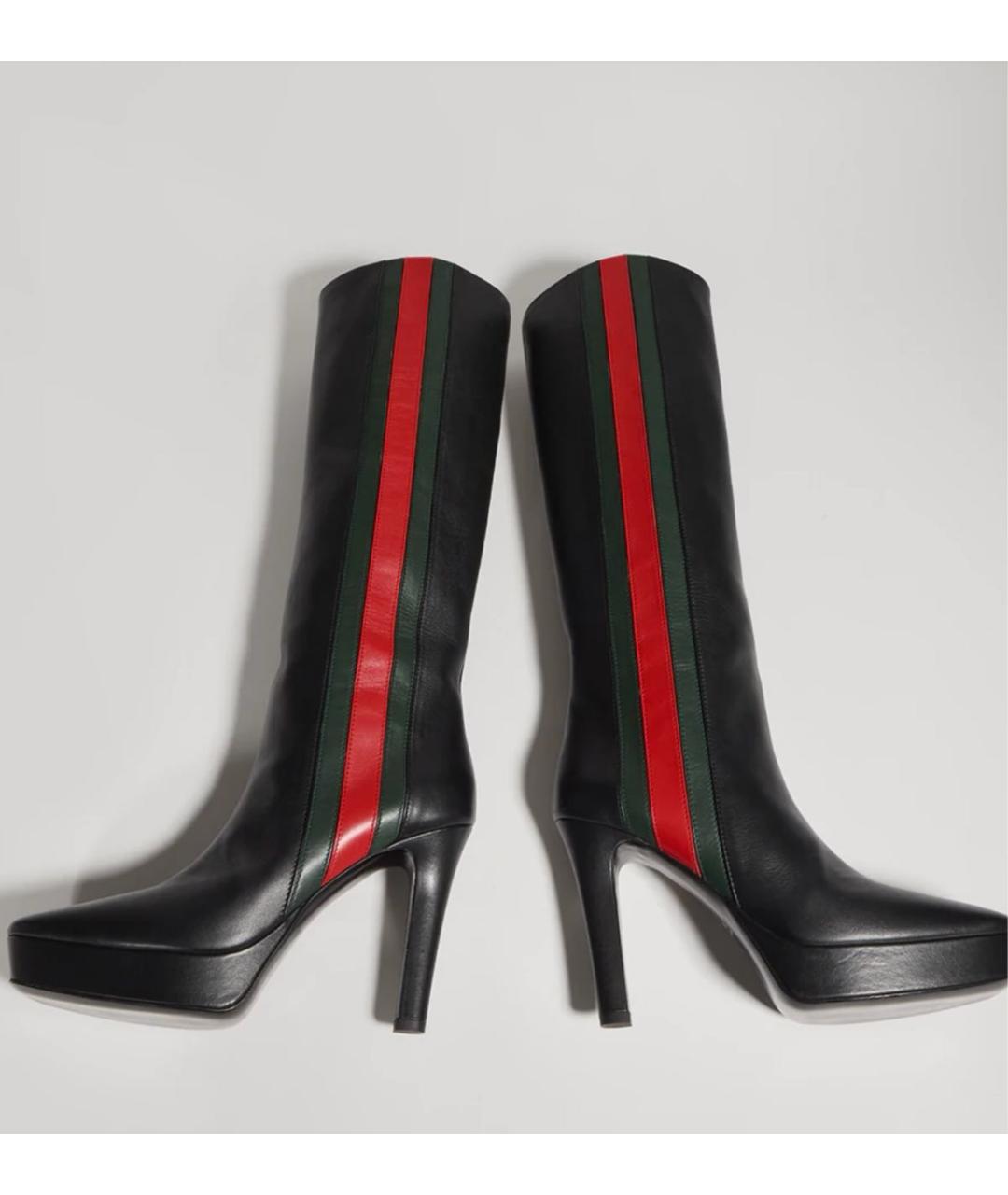 GUCCI Черные кожаные сапоги, фото 5