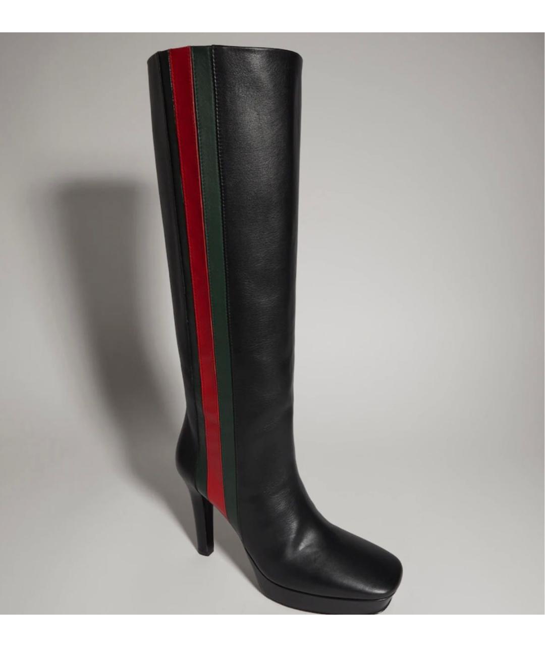 GUCCI Черные кожаные сапоги, фото 3