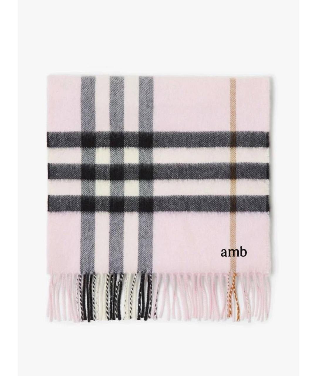 BURBERRY Розовый кашемировый шарф, фото 2