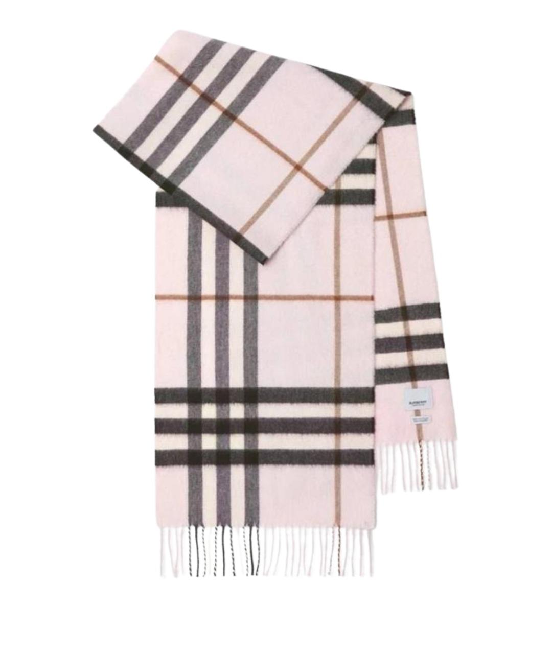 BURBERRY Розовый кашемировый шарф, фото 1