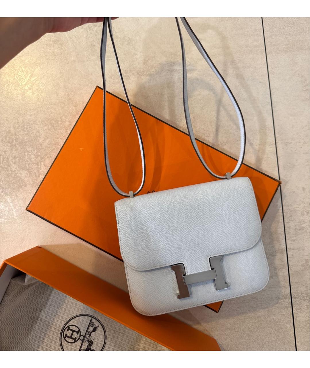 HERMES Голубая кожаная сумка через плечо, фото 2