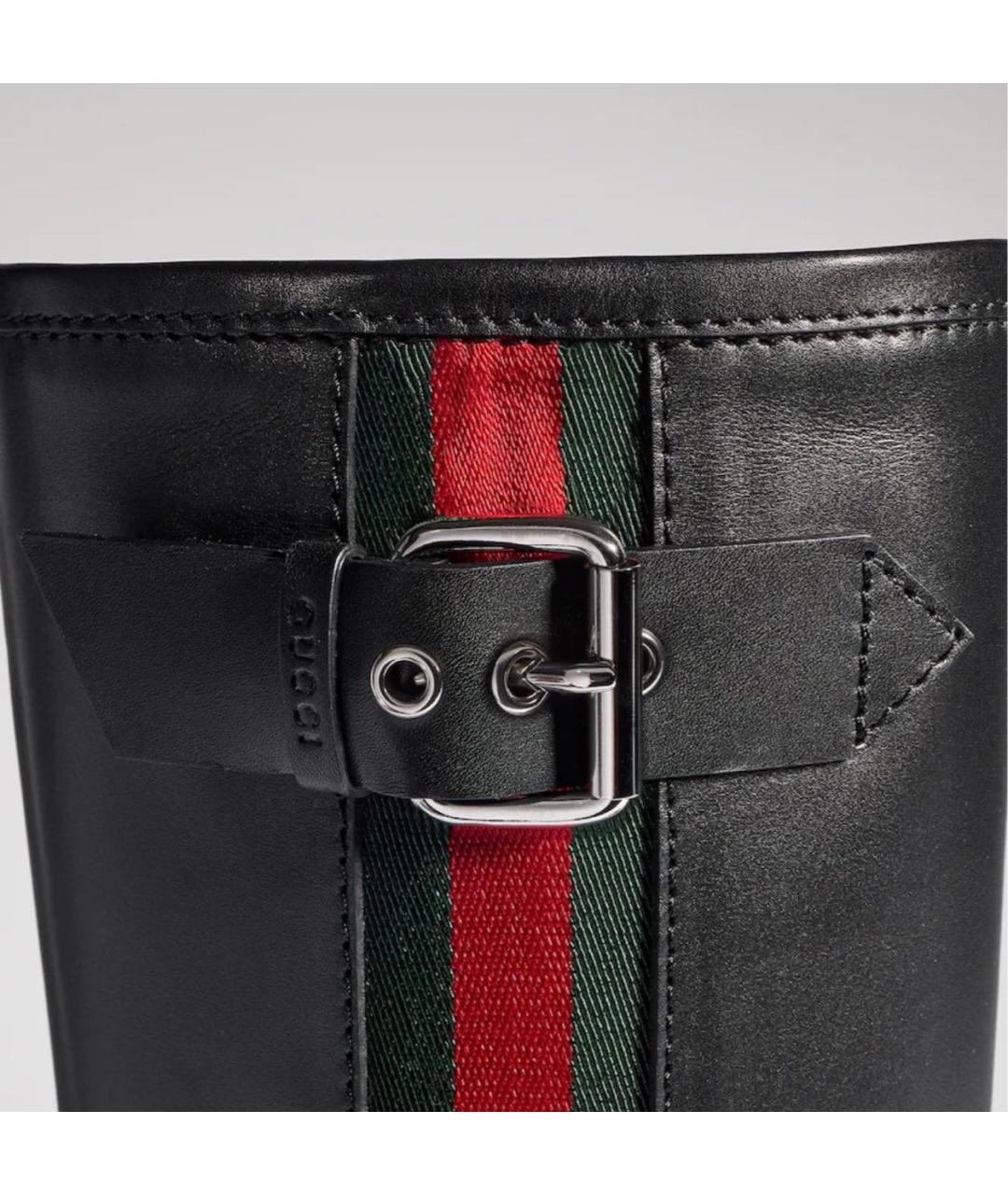 GUCCI Черные кожаные сапоги, фото 5