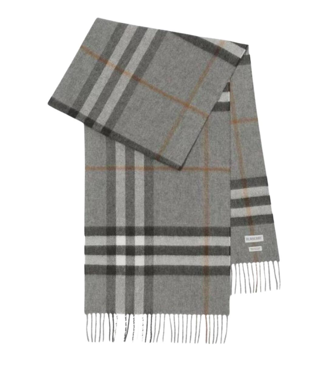 BURBERRY Серый кашемировый шарф, фото 1