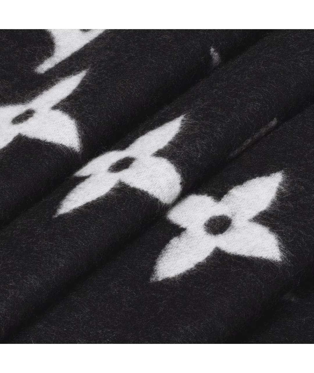 LOUIS VUITTON Черный кашемировый шарф, фото 2