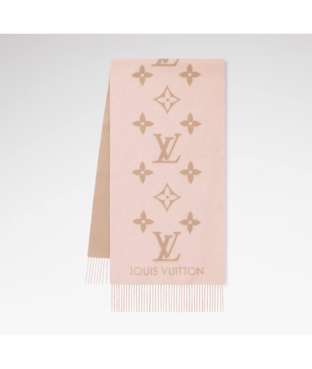 LOUIS VUITTON Розовый кашемировый шарф, фото 5