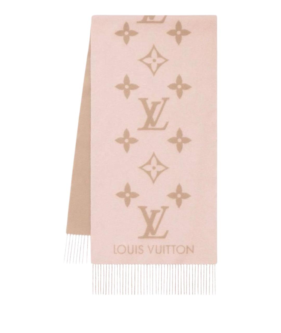 LOUIS VUITTON Розовый кашемировый шарф, фото 1