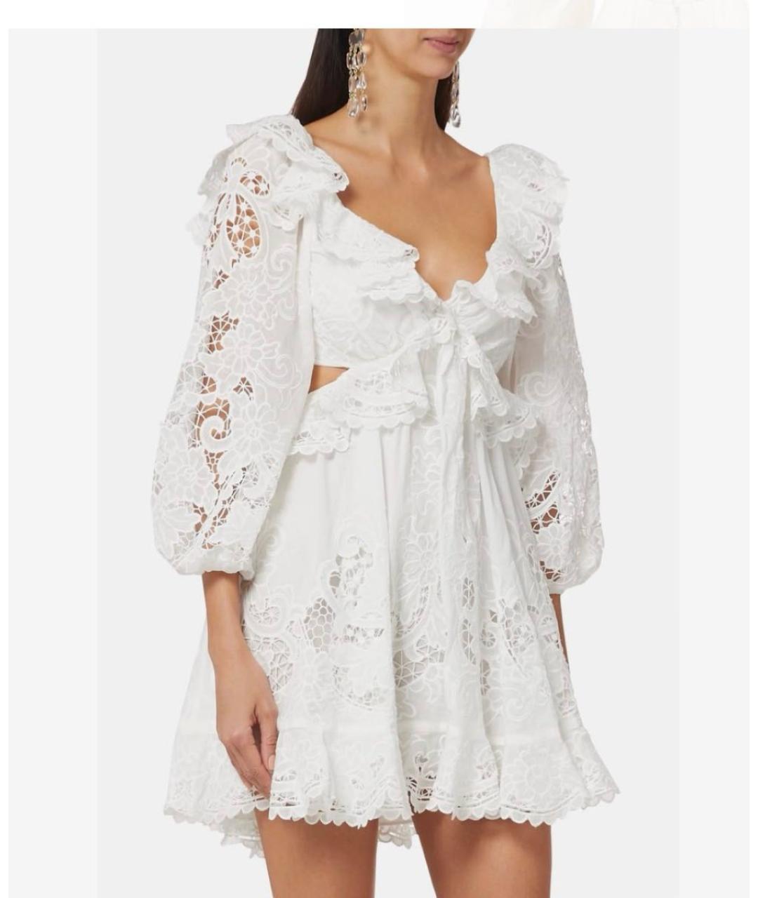 ZIMMERMANN Белое хлопковое повседневное платье, фото 5