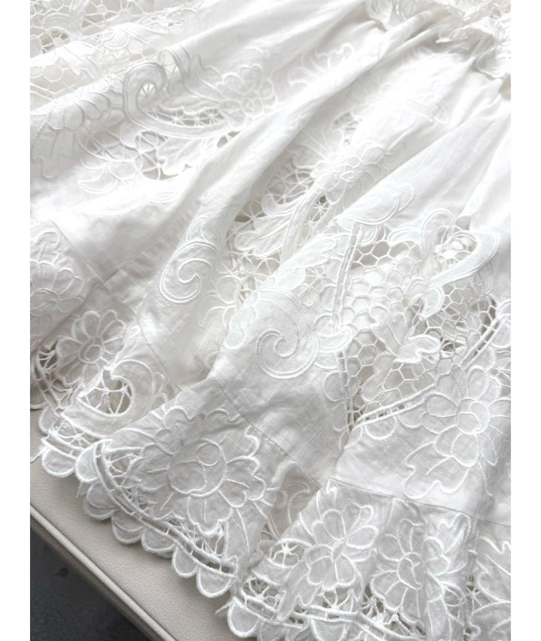 ZIMMERMANN Белое хлопковое повседневное платье, фото 4