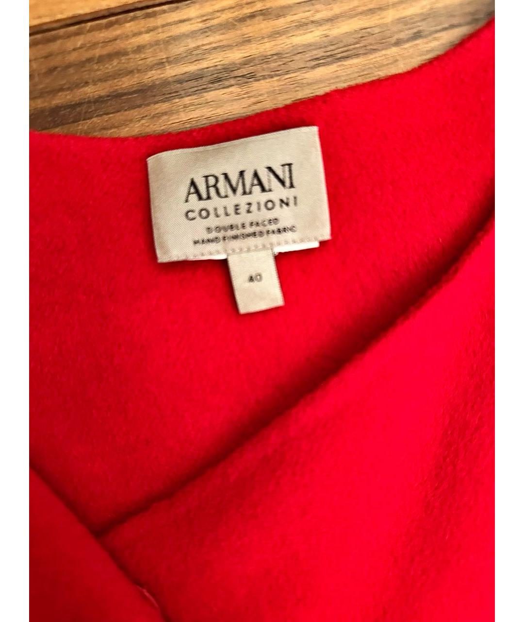 ARMANI COLLEZIONI Красное шерстяное пальто, фото 4