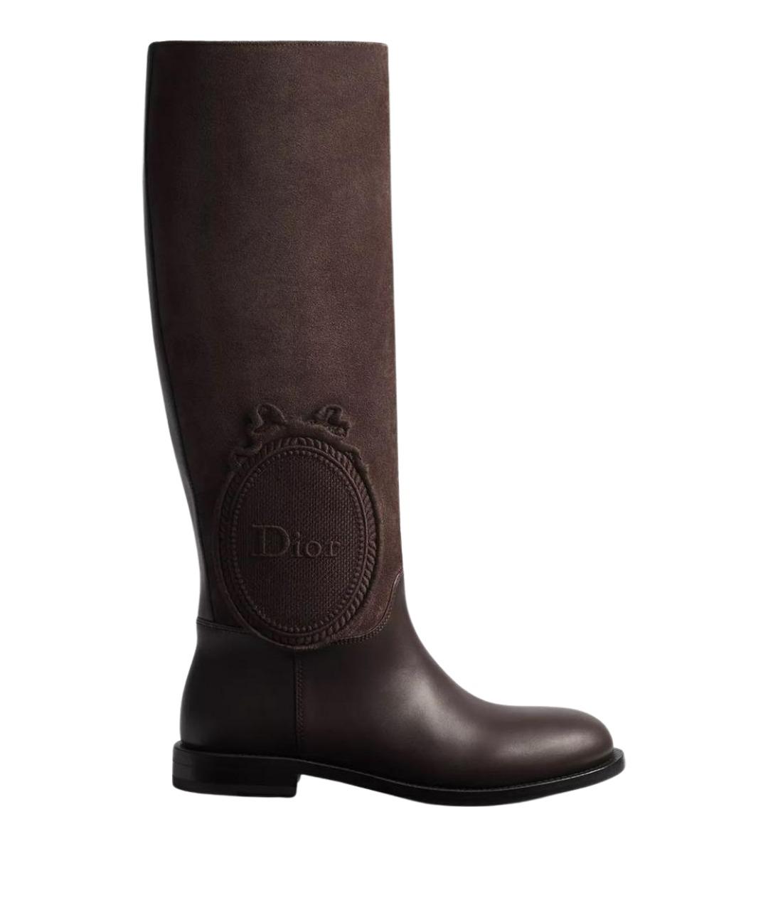 CHRISTIAN DIOR Коричневые замшевые сапоги, фото 1