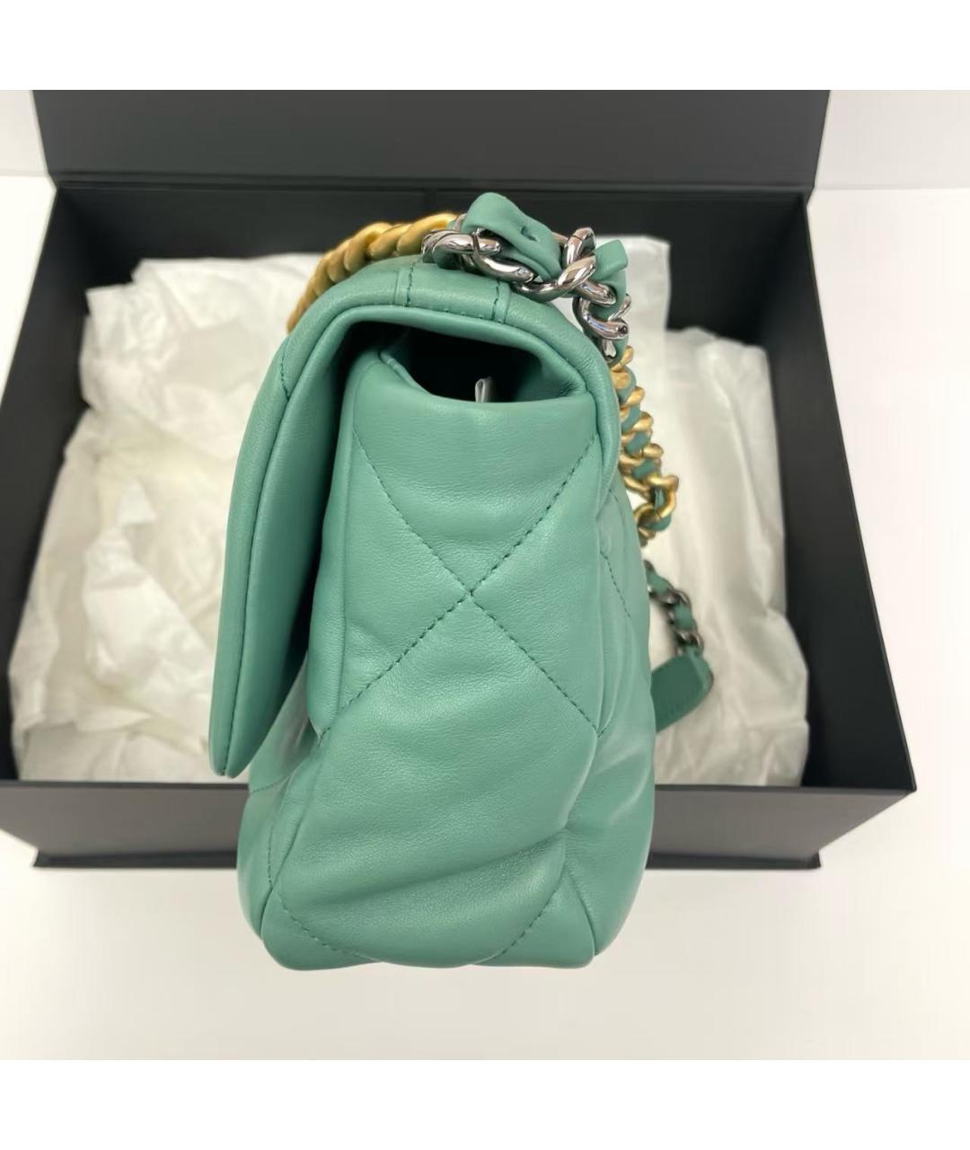 CHANEL Бирюзовая кожаная сумка через плечо, фото 3
