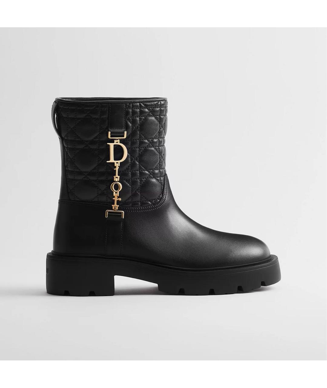 CHRISTIAN DIOR Черные кожаные полусапоги, фото 5