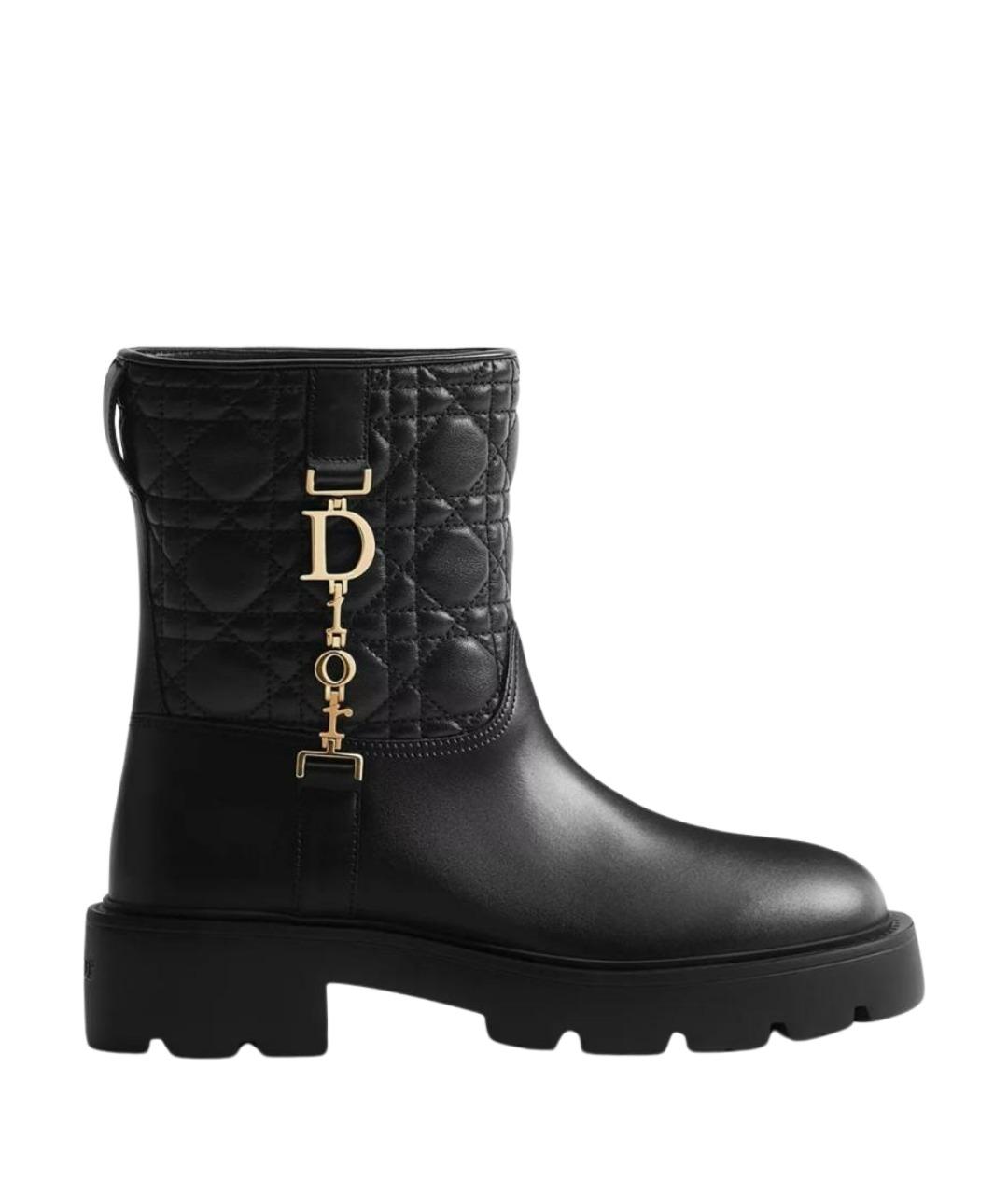 CHRISTIAN DIOR Черные кожаные полусапоги, фото 1
