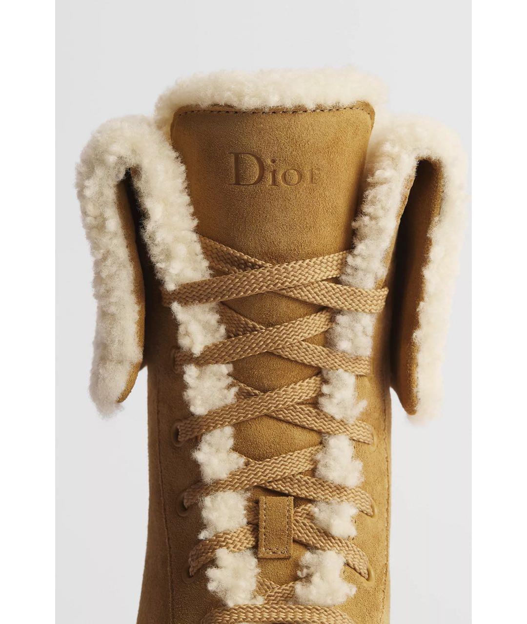 CHRISTIAN DIOR Бежевые замшевые ботинки, фото 4