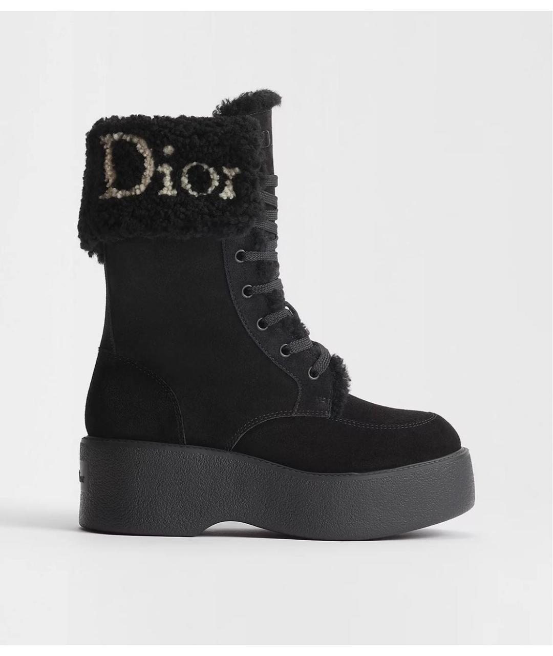 CHRISTIAN DIOR Черные замшевые ботинки, фото 5
