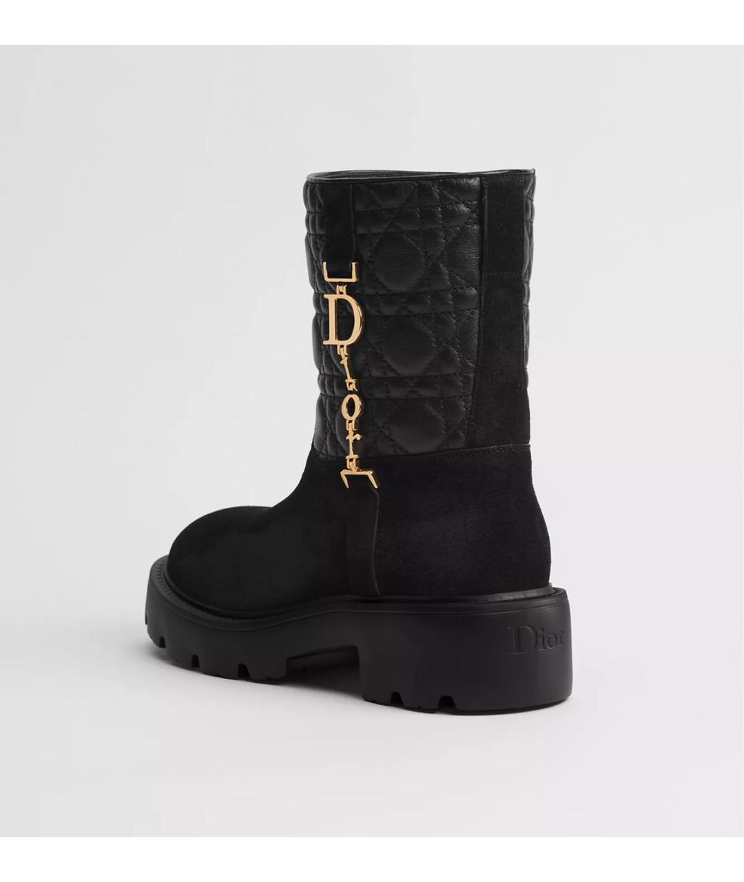 CHRISTIAN DIOR Черные замшевые полусапоги, фото 3