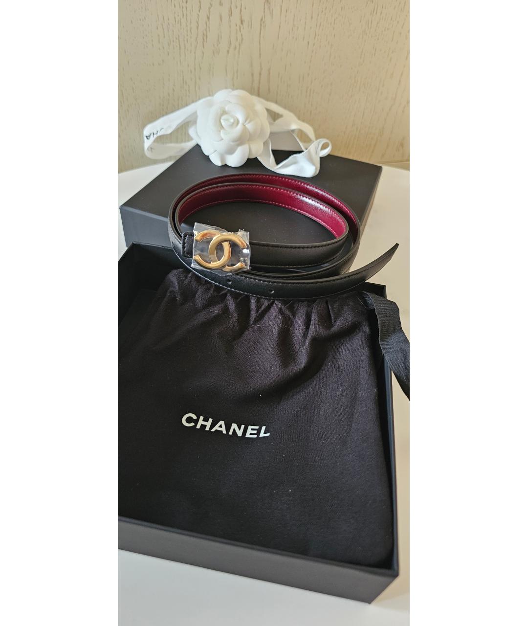 CHANEL Черный кожаный ремень, фото 2