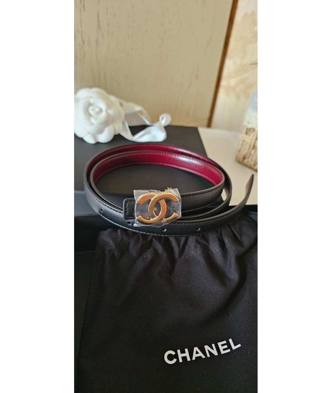 CHANEL Черный кожаный ремень, фото 8