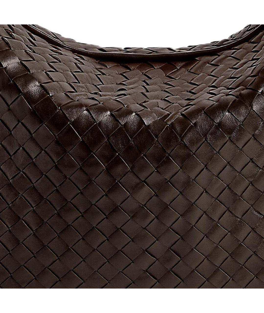 BOTTEGA VENETA Коричневая кожаная сумка через плечо, фото 5
