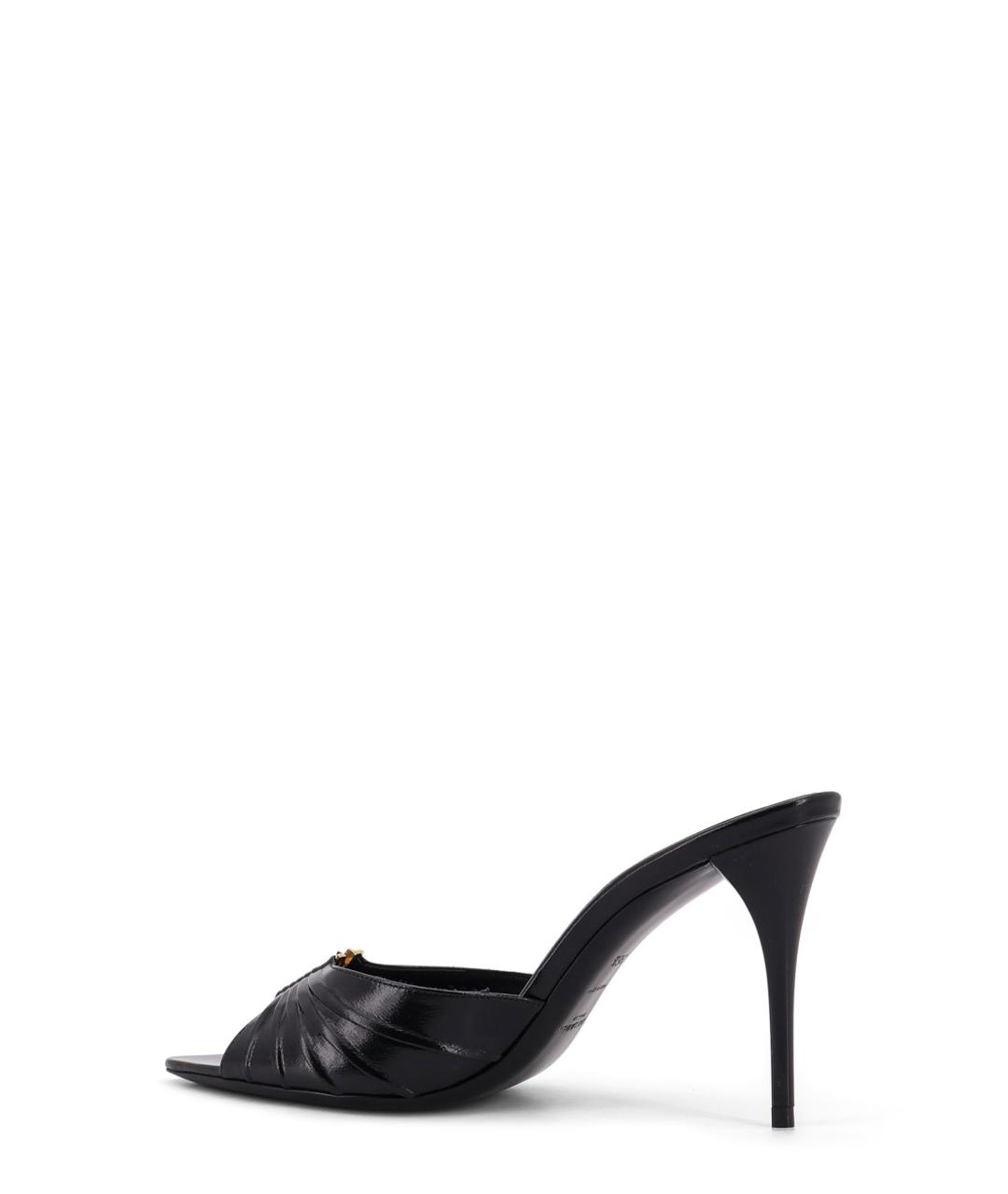 SAINT LAURENT Черные кожаные мюли, фото 2
