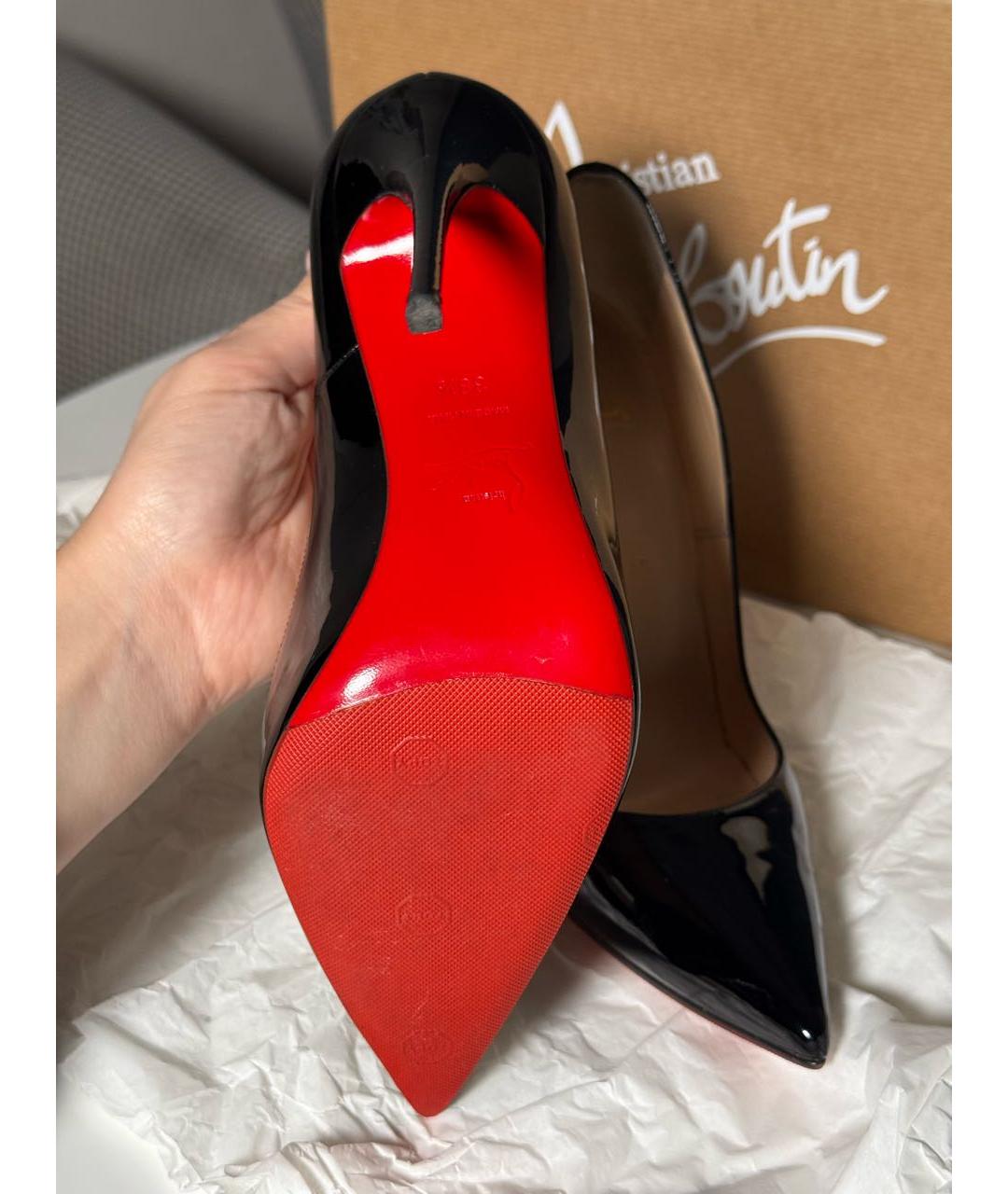 CHRISTIAN LOUBOUTIN Черные туфли из лакированной кожи, фото 6