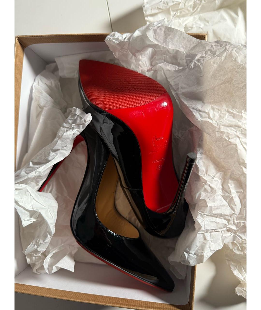 CHRISTIAN LOUBOUTIN Черные туфли из лакированной кожи, фото 5
