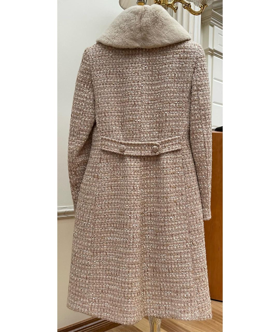 BLUMARINE Бежевое твидовое пальто, фото 2