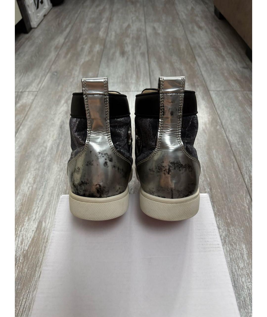 CHRISTIAN LOUBOUTIN Серые синтетические высокие кроссовки / кеды, фото 4