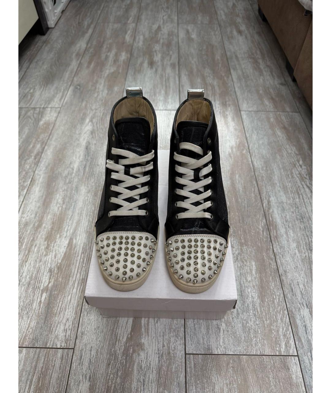 CHRISTIAN LOUBOUTIN Серые синтетические высокие кроссовки / кеды, фото 2