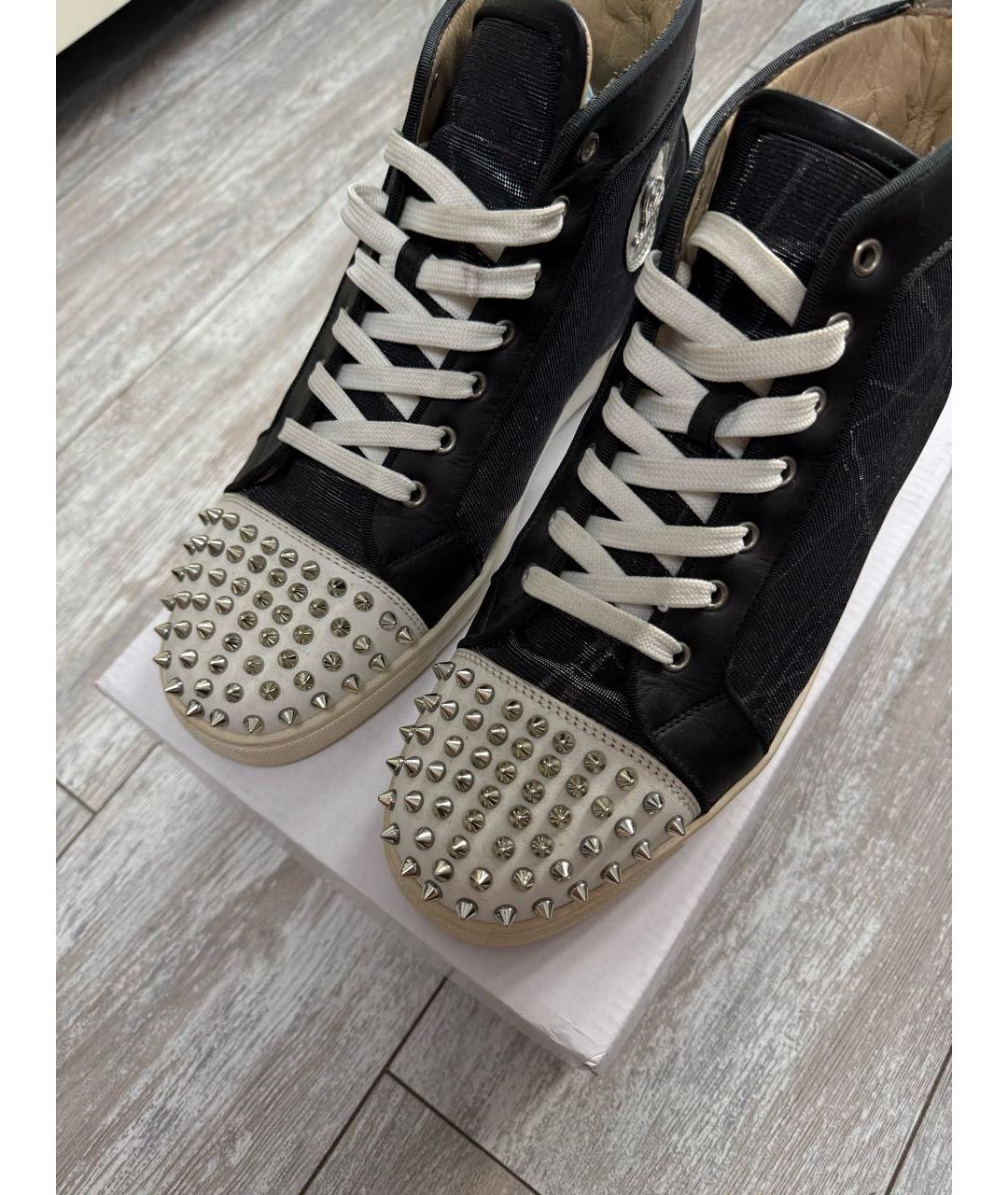 CHRISTIAN LOUBOUTIN Серые синтетические высокие кроссовки / кеды, фото 5