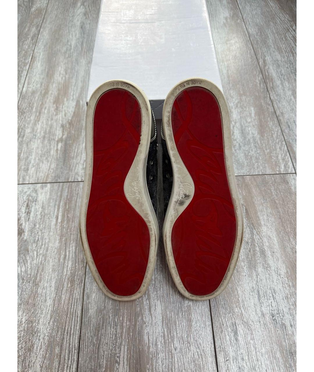 CHRISTIAN LOUBOUTIN Серые синтетические высокие кроссовки / кеды, фото 6