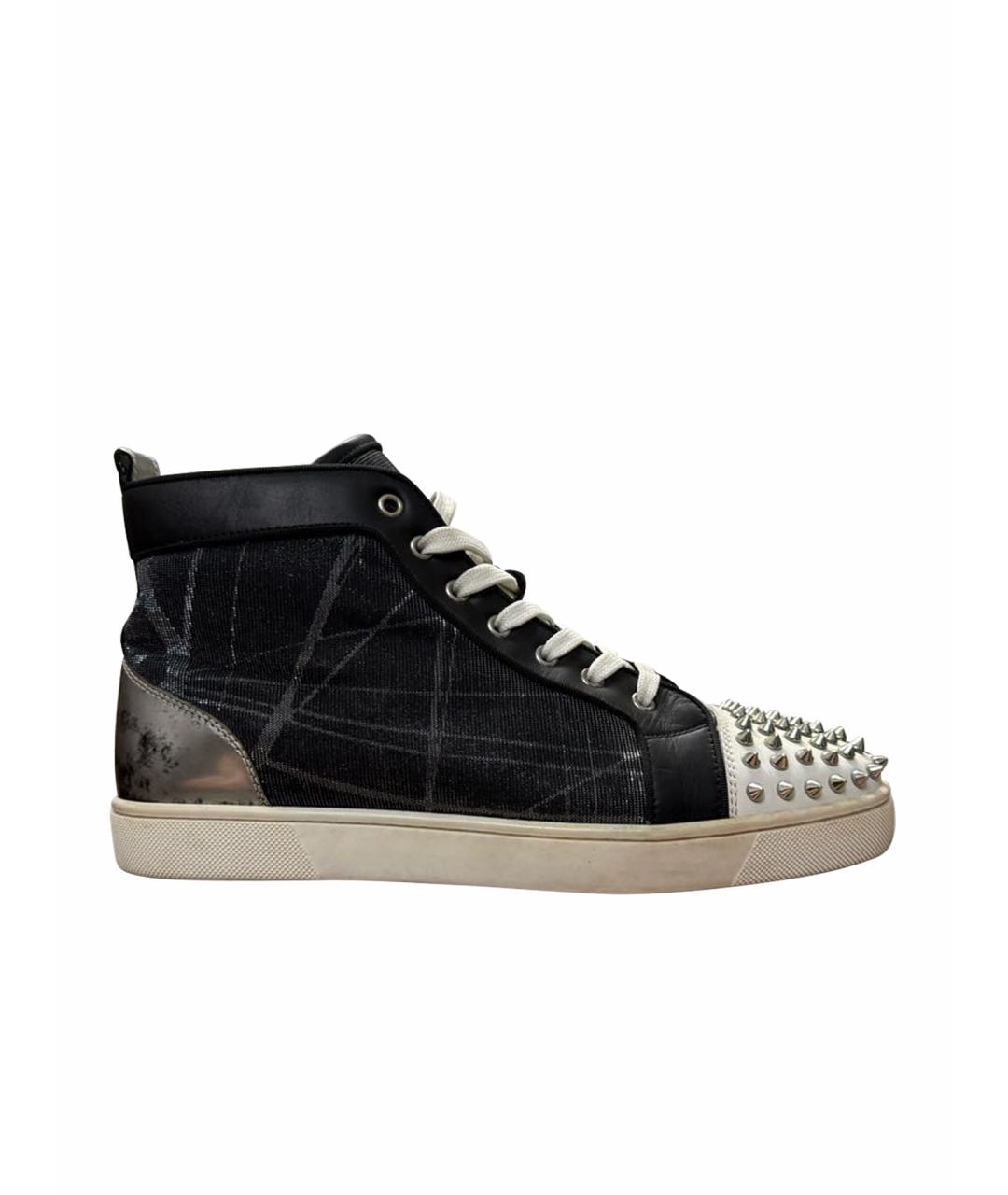 CHRISTIAN LOUBOUTIN Серые синтетические высокие кроссовки / кеды, фото 8
