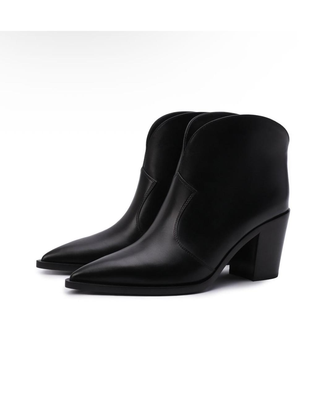 GIANVITO ROSSI Черные кожаные ботильоны, фото 2