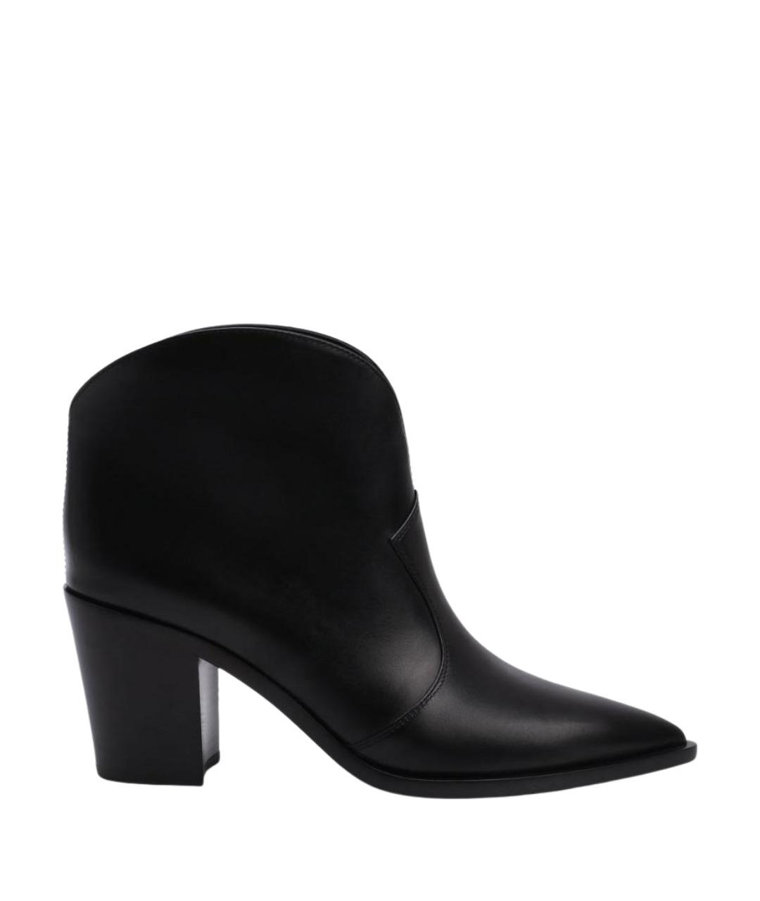 GIANVITO ROSSI Черные кожаные ботильоны, фото 1