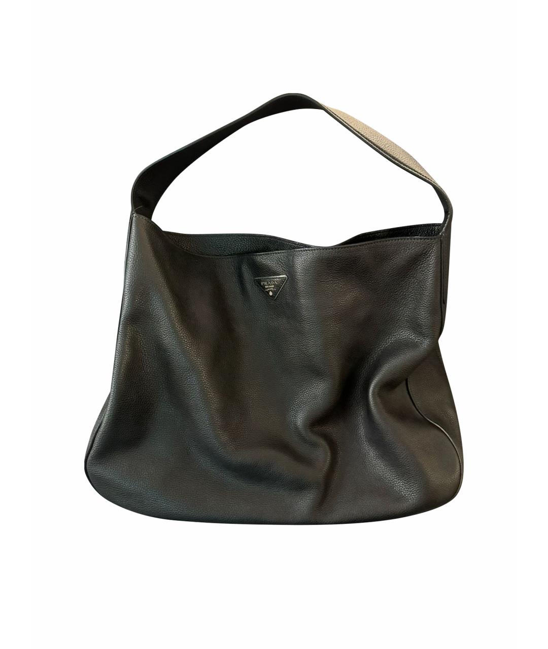 PRADA Черная кожаная сумка тоут, фото 1