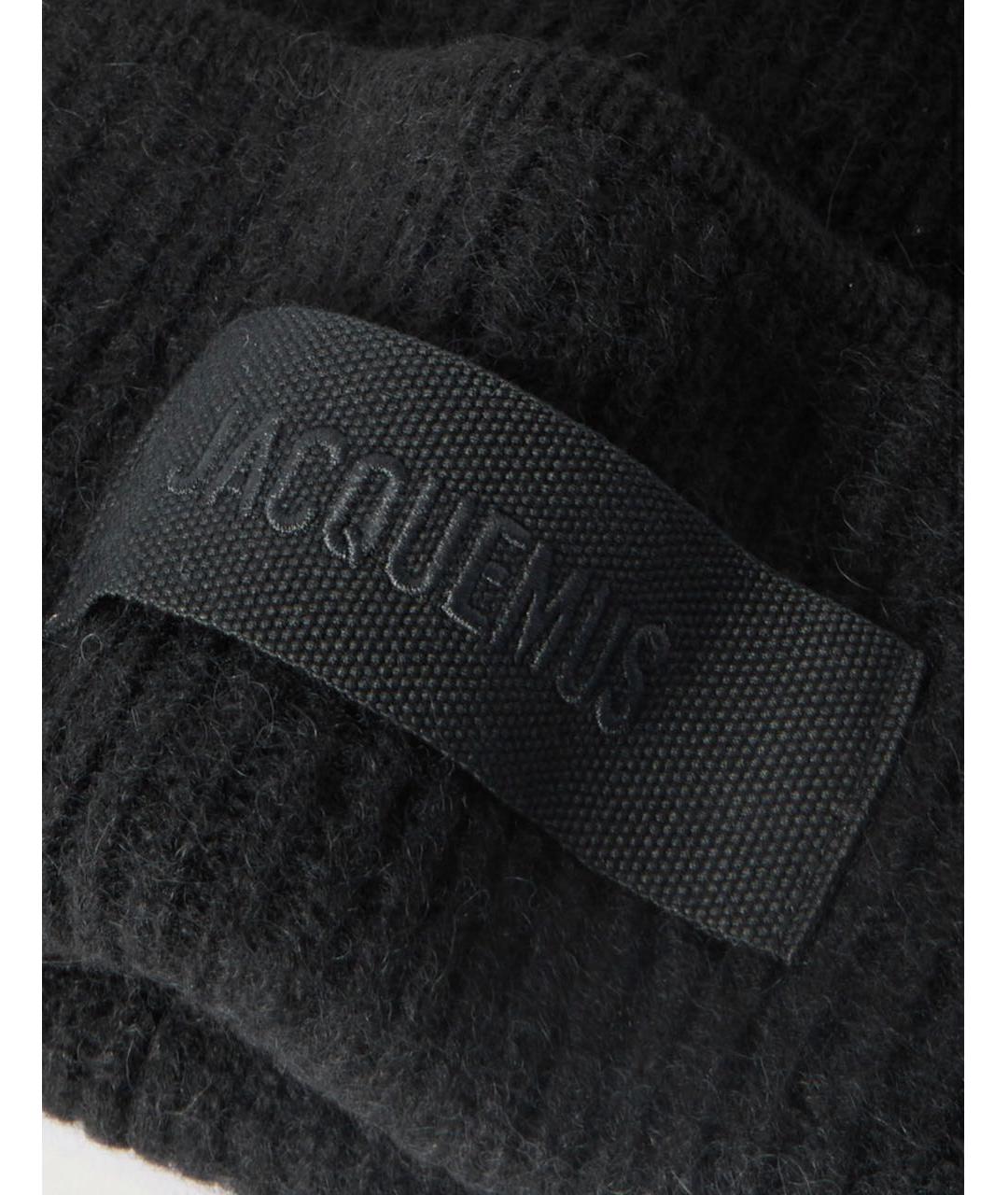 JACQUEMUS Черная шерстяная шапка, фото 3