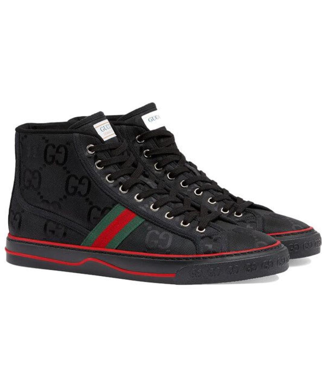 GUCCI Черные текстильные кеды, фото 2