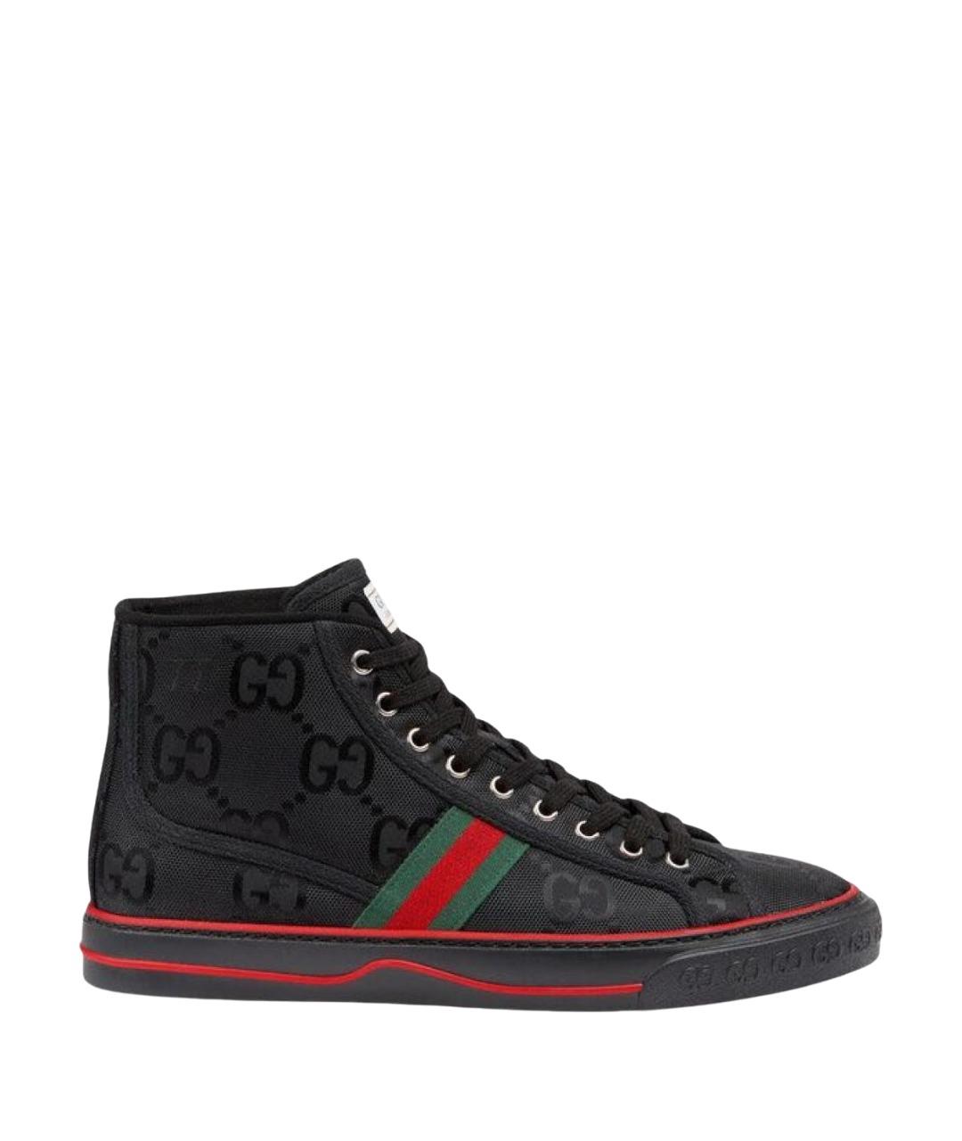 GUCCI Черные текстильные кеды, фото 1